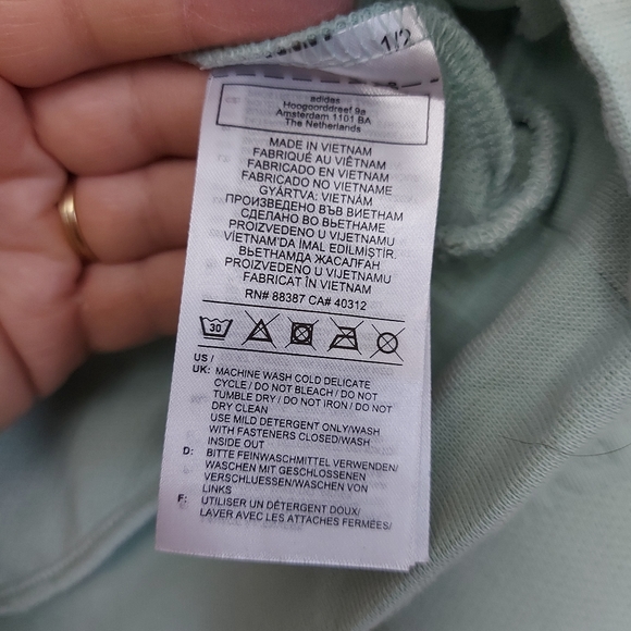 adidas Women's Aeroready Logo Jacquard Half-Zip Sweatshirt green tint in color - Picture 14 of 16